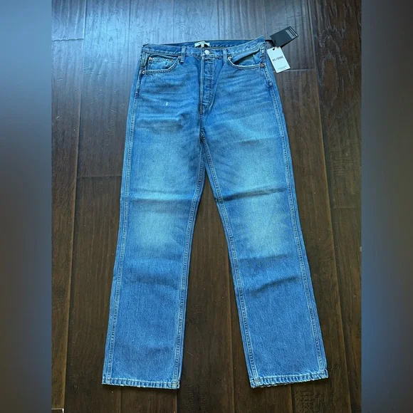 NWT RE/DONE $265 • 70s High-Rise Stove Pipe Straight-Leg Jeans Sz 31